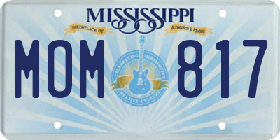 MS license plate MOM817