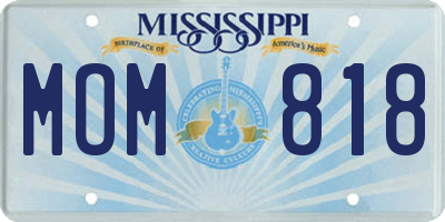 MS license plate MOM818
