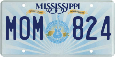 MS license plate MOM824