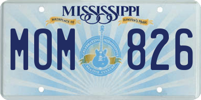 MS license plate MOM826
