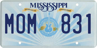 MS license plate MOM831