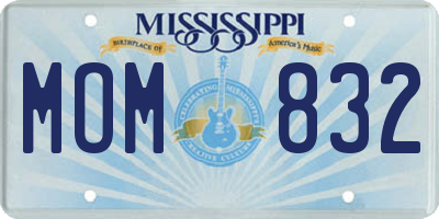 MS license plate MOM832