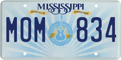 MS license plate MOM834