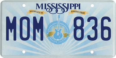 MS license plate MOM836