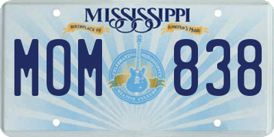 MS license plate MOM838