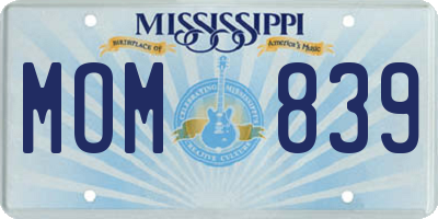 MS license plate MOM839