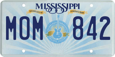 MS license plate MOM842