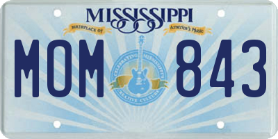MS license plate MOM843