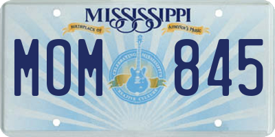 MS license plate MOM845