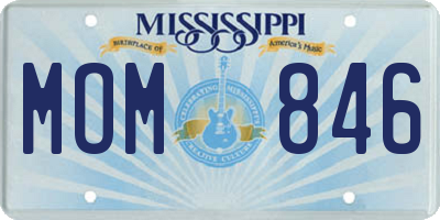 MS license plate MOM846