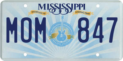 MS license plate MOM847