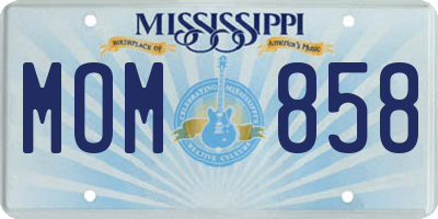 MS license plate MOM858