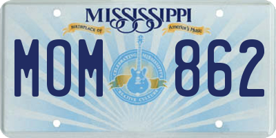 MS license plate MOM862
