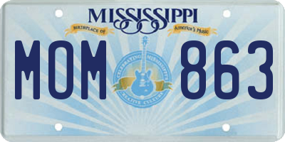 MS license plate MOM863
