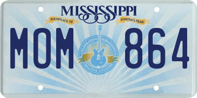 MS license plate MOM864