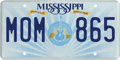 MS license plate MOM865