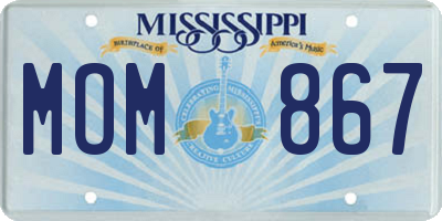 MS license plate MOM867