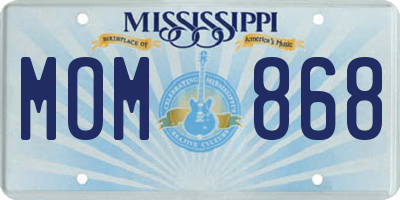 MS license plate MOM868