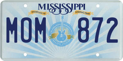 MS license plate MOM872