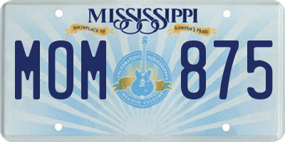 MS license plate MOM875