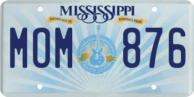 MS license plate MOM876