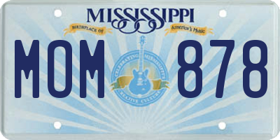 MS license plate MOM878