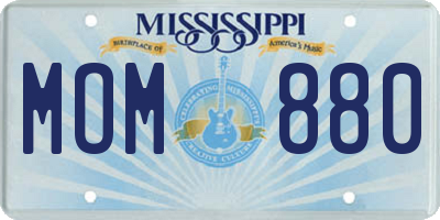 MS license plate MOM880