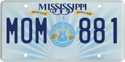 MS license plate MOM881