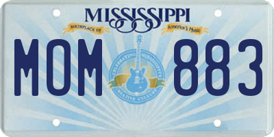 MS license plate MOM883