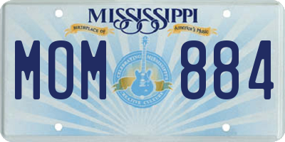 MS license plate MOM884