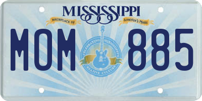MS license plate MOM885
