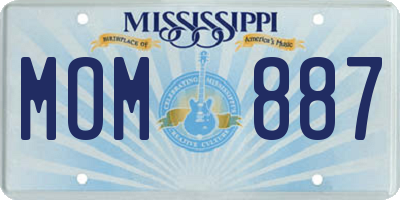 MS license plate MOM887