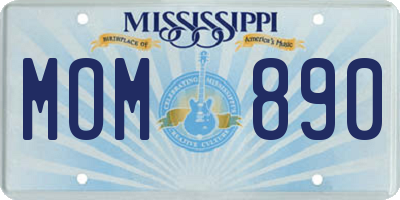 MS license plate MOM890