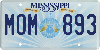 MS license plate MOM893