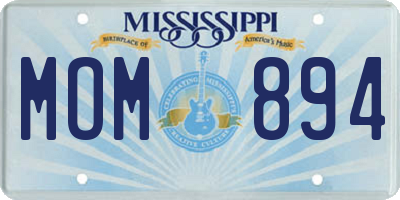 MS license plate MOM894