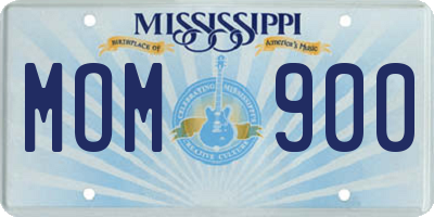 MS license plate MOM900