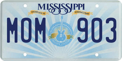 MS license plate MOM903
