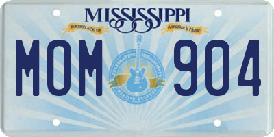 MS license plate MOM904