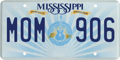MS license plate MOM906