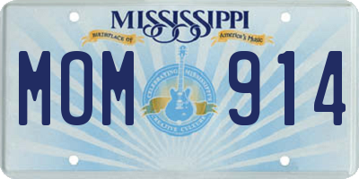 MS license plate MOM914