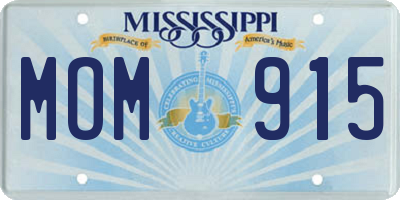 MS license plate MOM915