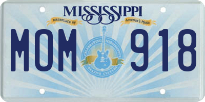MS license plate MOM918