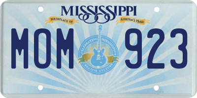 MS license plate MOM923