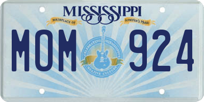 MS license plate MOM924