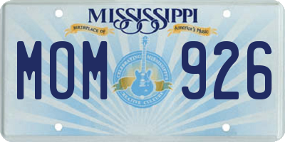 MS license plate MOM926