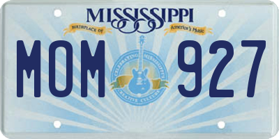 MS license plate MOM927