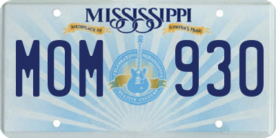 MS license plate MOM930