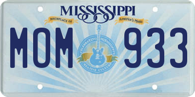 MS license plate MOM933