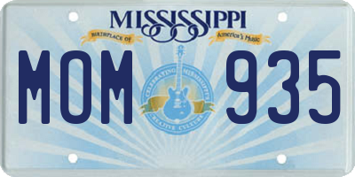 MS license plate MOM935