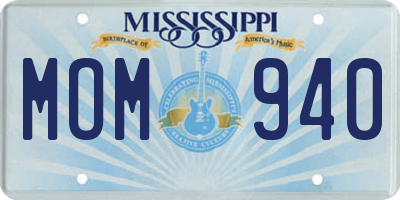 MS license plate MOM940